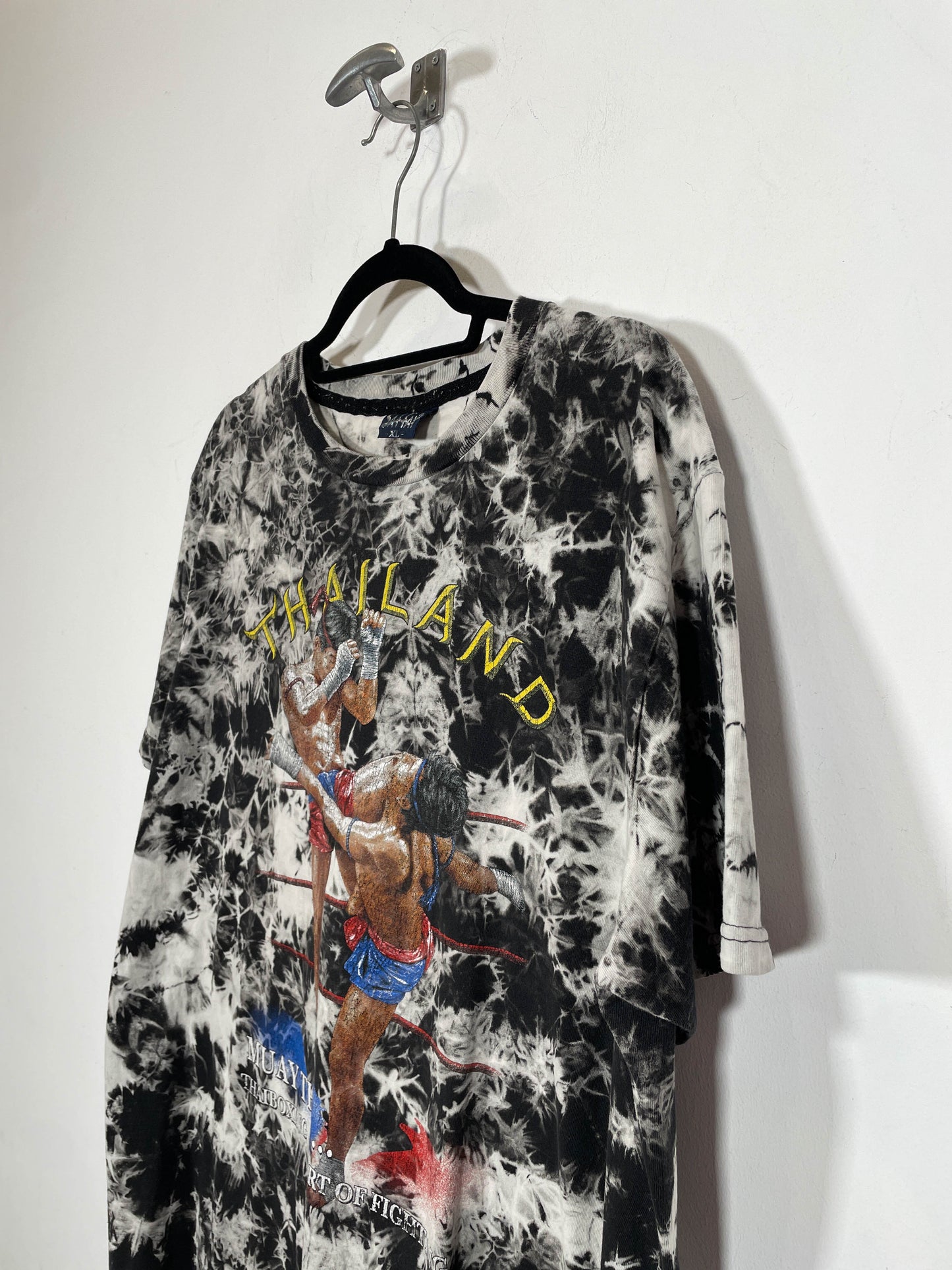 Camiseta bleached Muay Thai - Talla L/XL - Caramelo Vintage