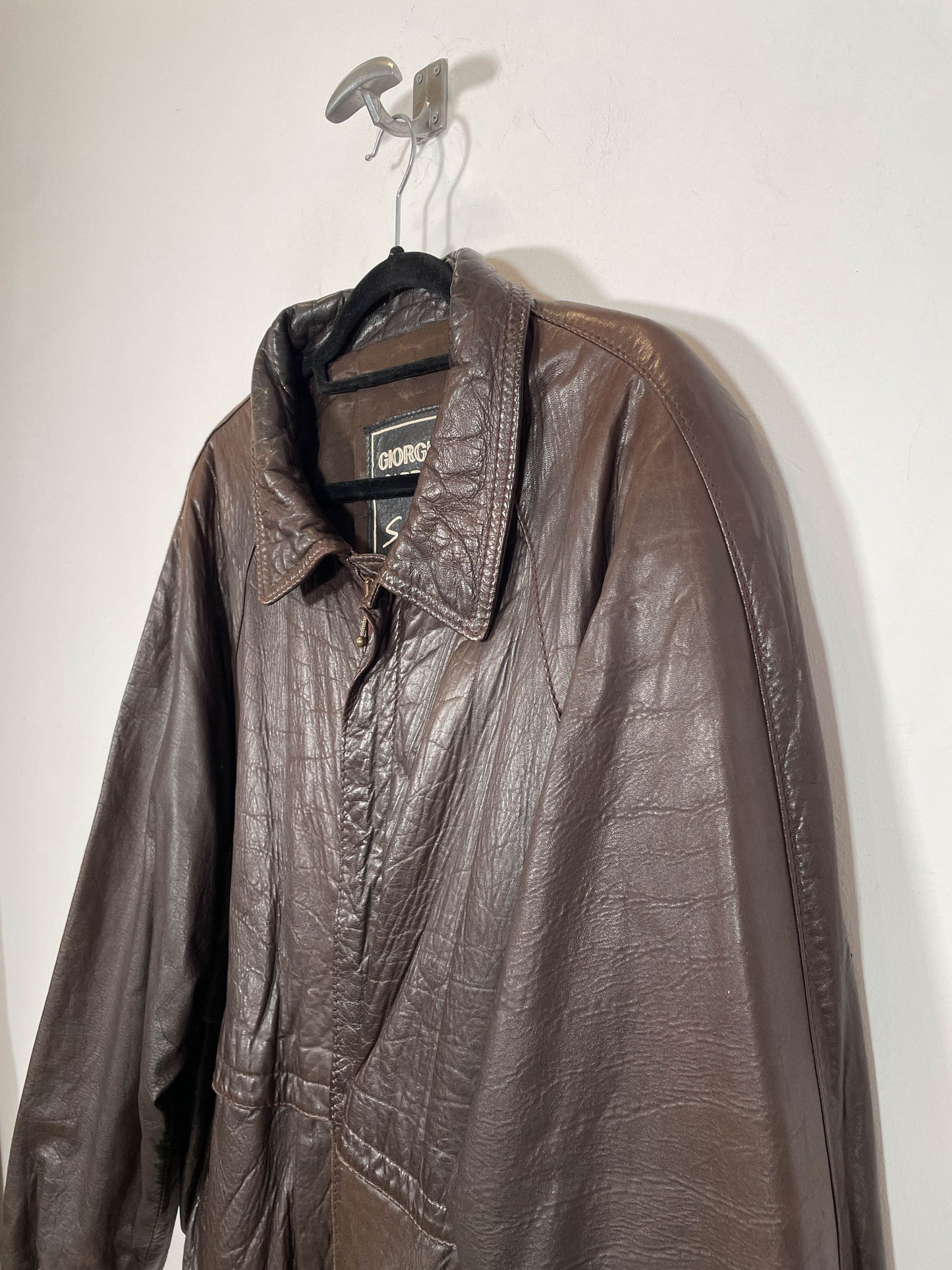 Bomber de cuero Giorgio - Talla L/XL - Caramelo Vintage