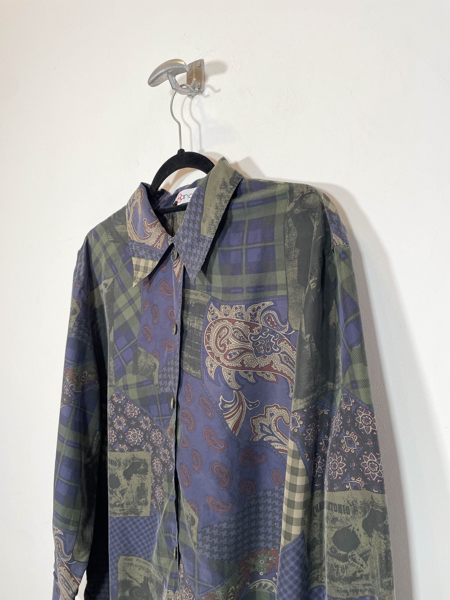 Camisa de seda Bianca - Talla L - Caramelo Vintage