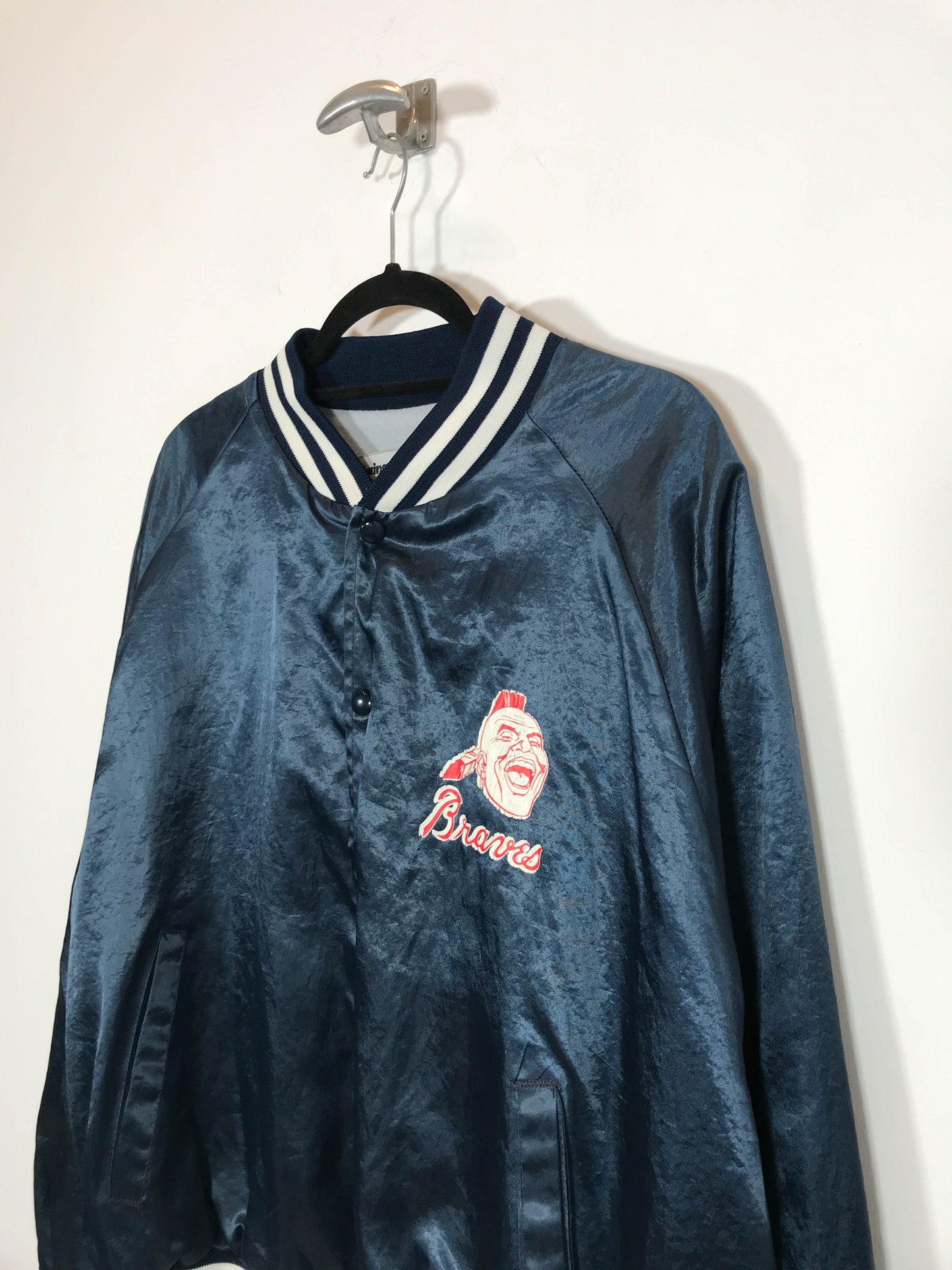 Varsity Jacket Atlanta Braves - Talla L - Caramelo Vintage