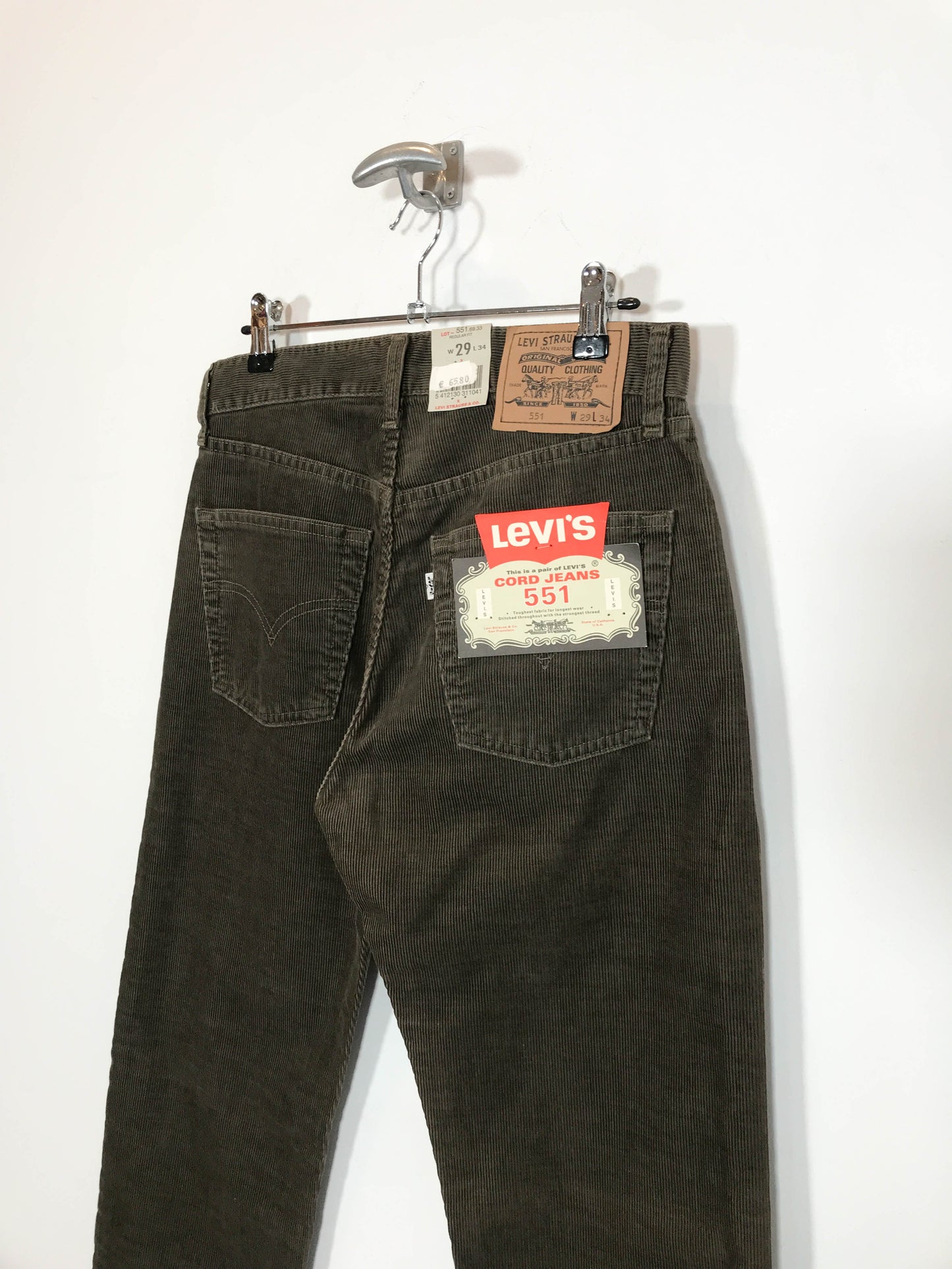 Pantalón Levi's de pana 551 DS - Talla 36 - Caramelo Vintage
