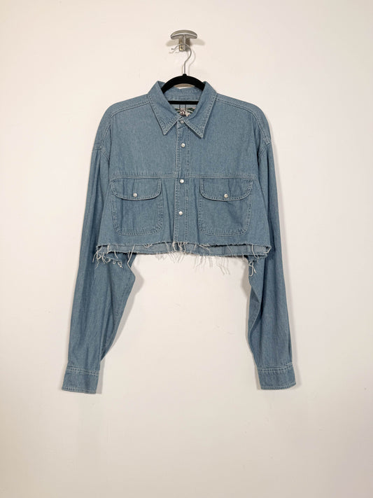 Camisa vaquera crop New Orleans - Talla L/XL - Caramelo Vintage