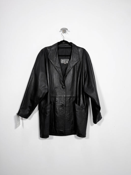 Abrigo de cuero DS - Talla M - Caramelo Vintage