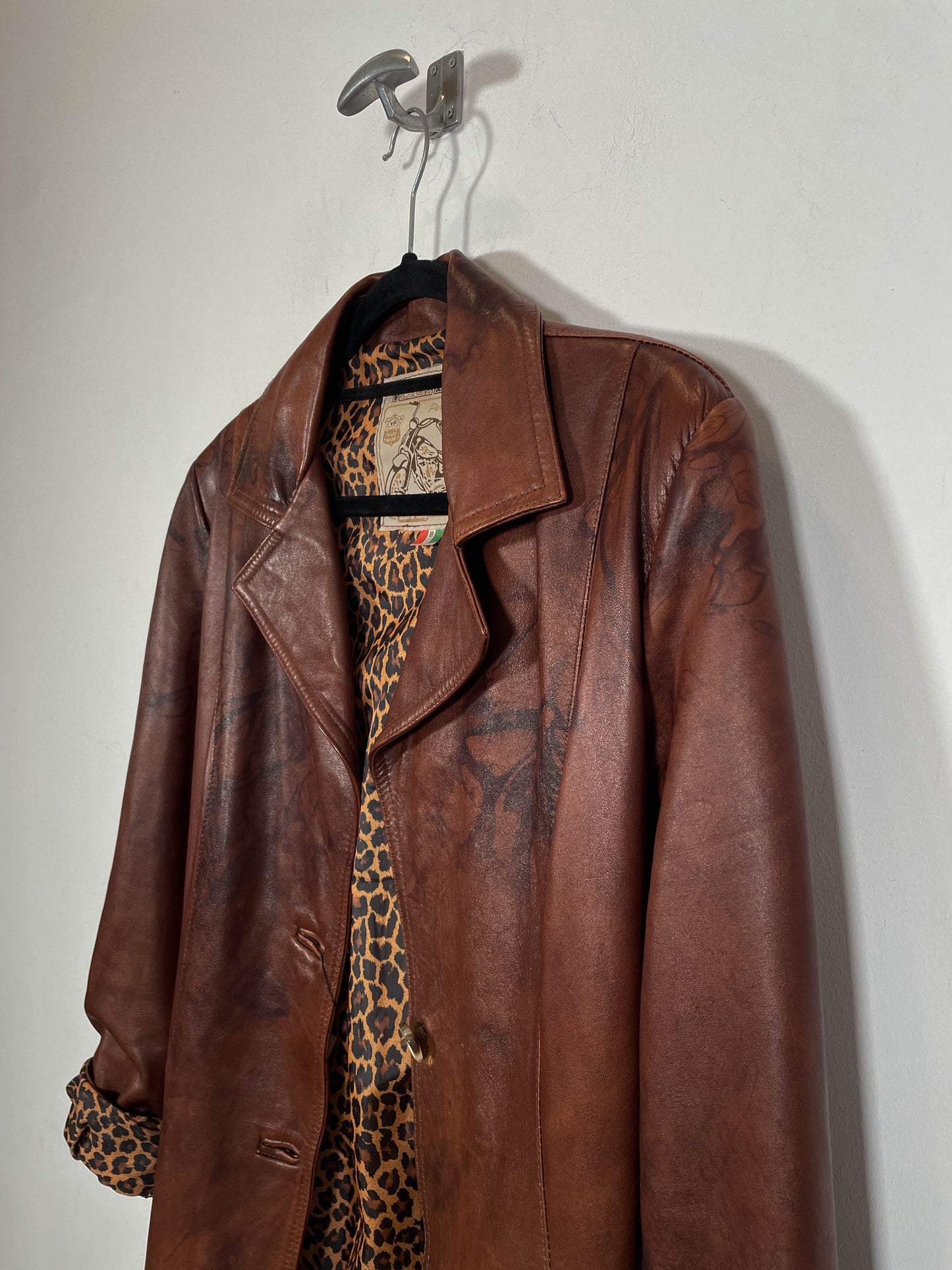 Abrigo de cuero Leopardo - Talla M