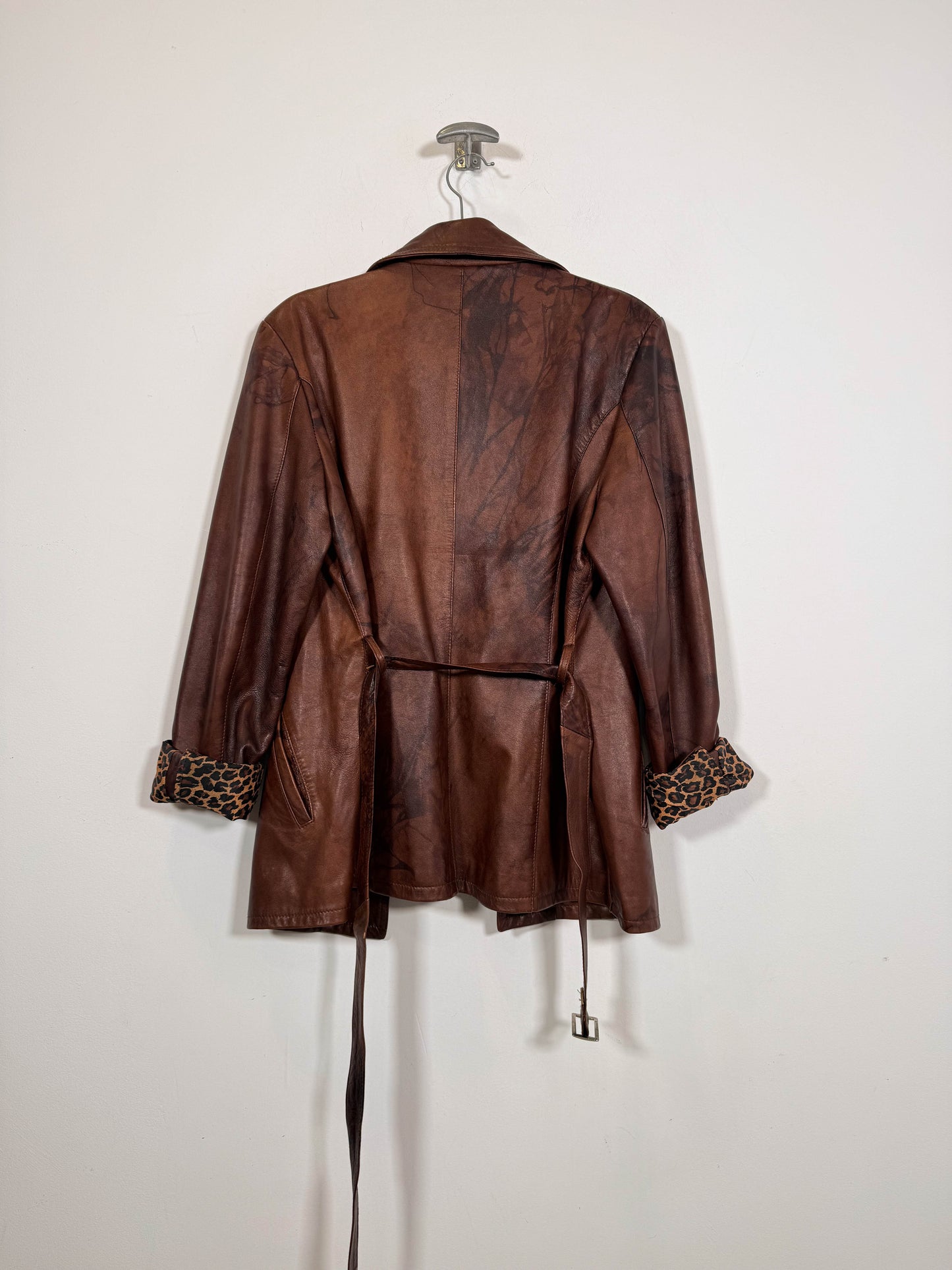 Abrigo de cuero Leopardo - Talla M