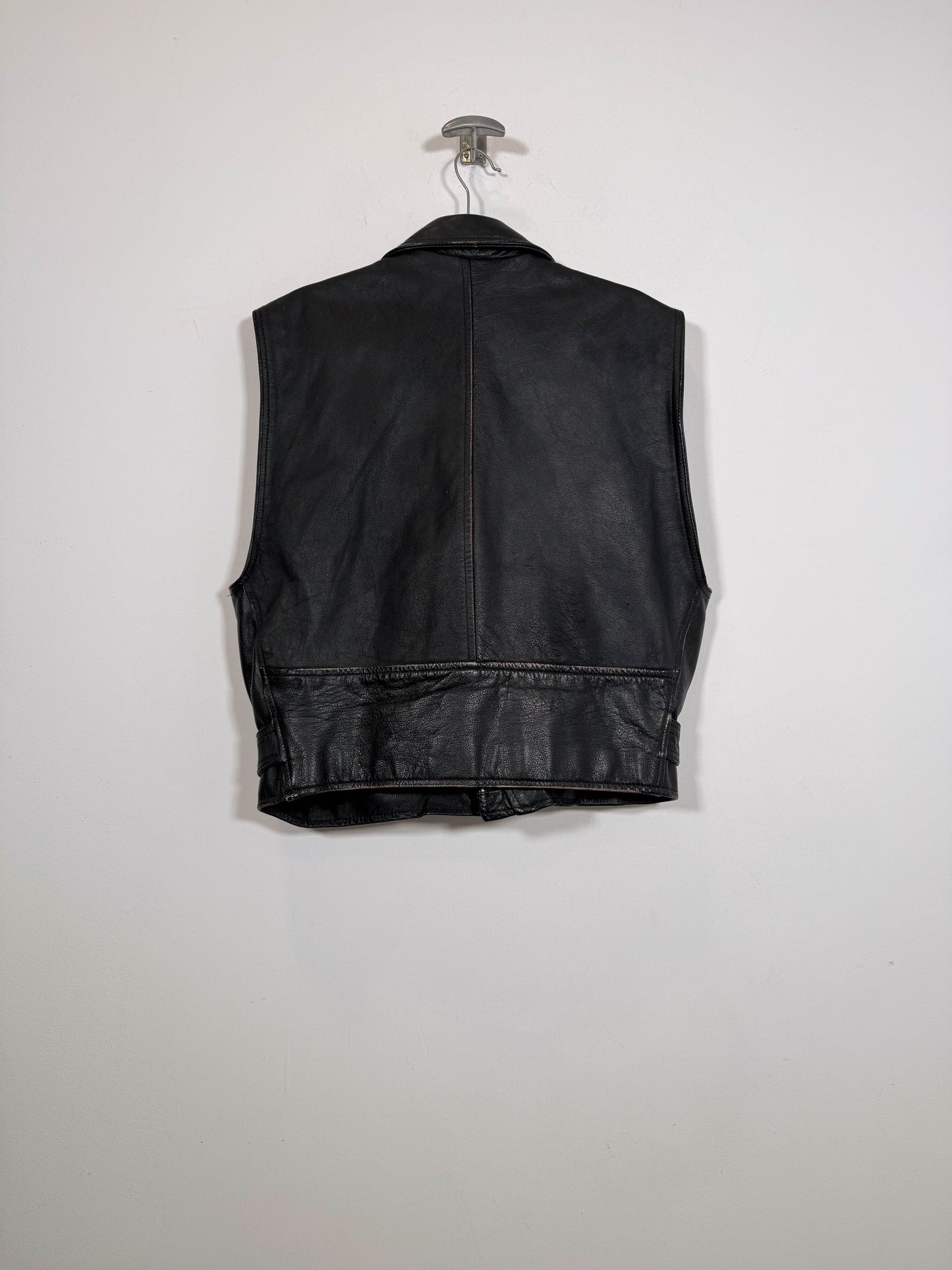 Chaleco de cuero tipo perfecto - Talla L