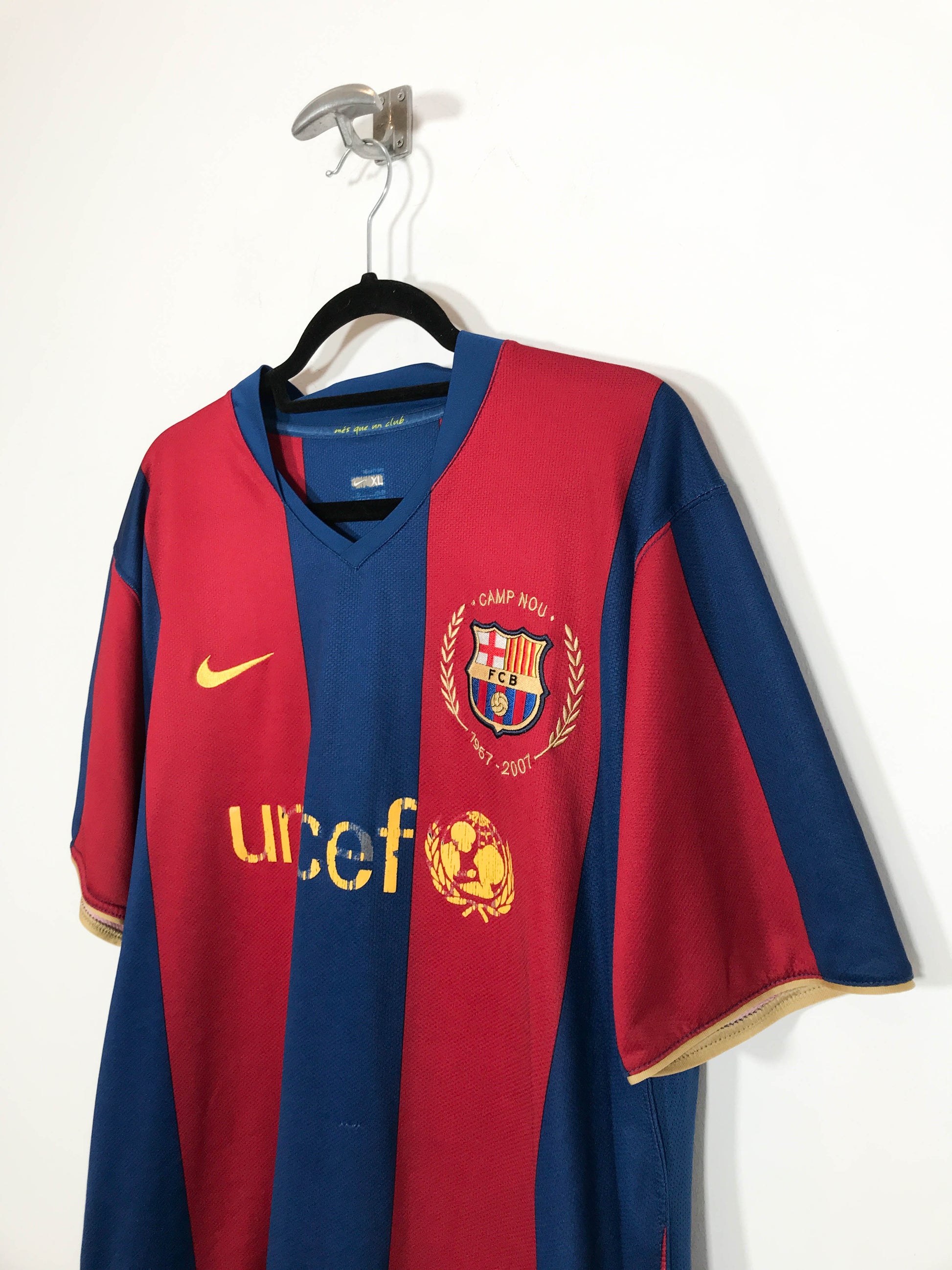 Camiseta FC Barcelona 2007 - Talla XL - Caramelo Vintage
