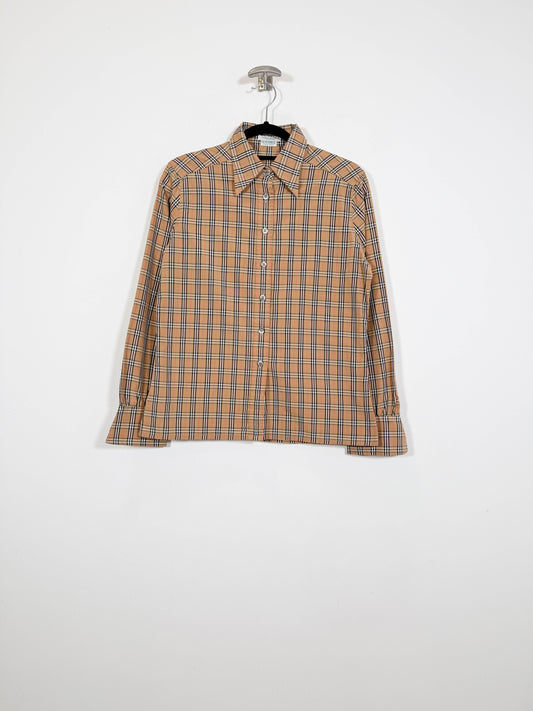 Camisa Burberry nova check - Talla S - Caramelo Vintage
