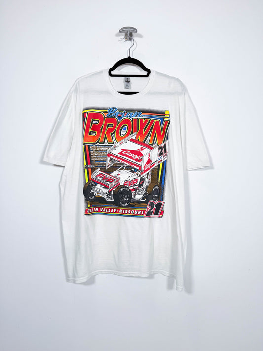 Camiseta Nascar Brian Brown - Talla XXL - Caramelo Vintage