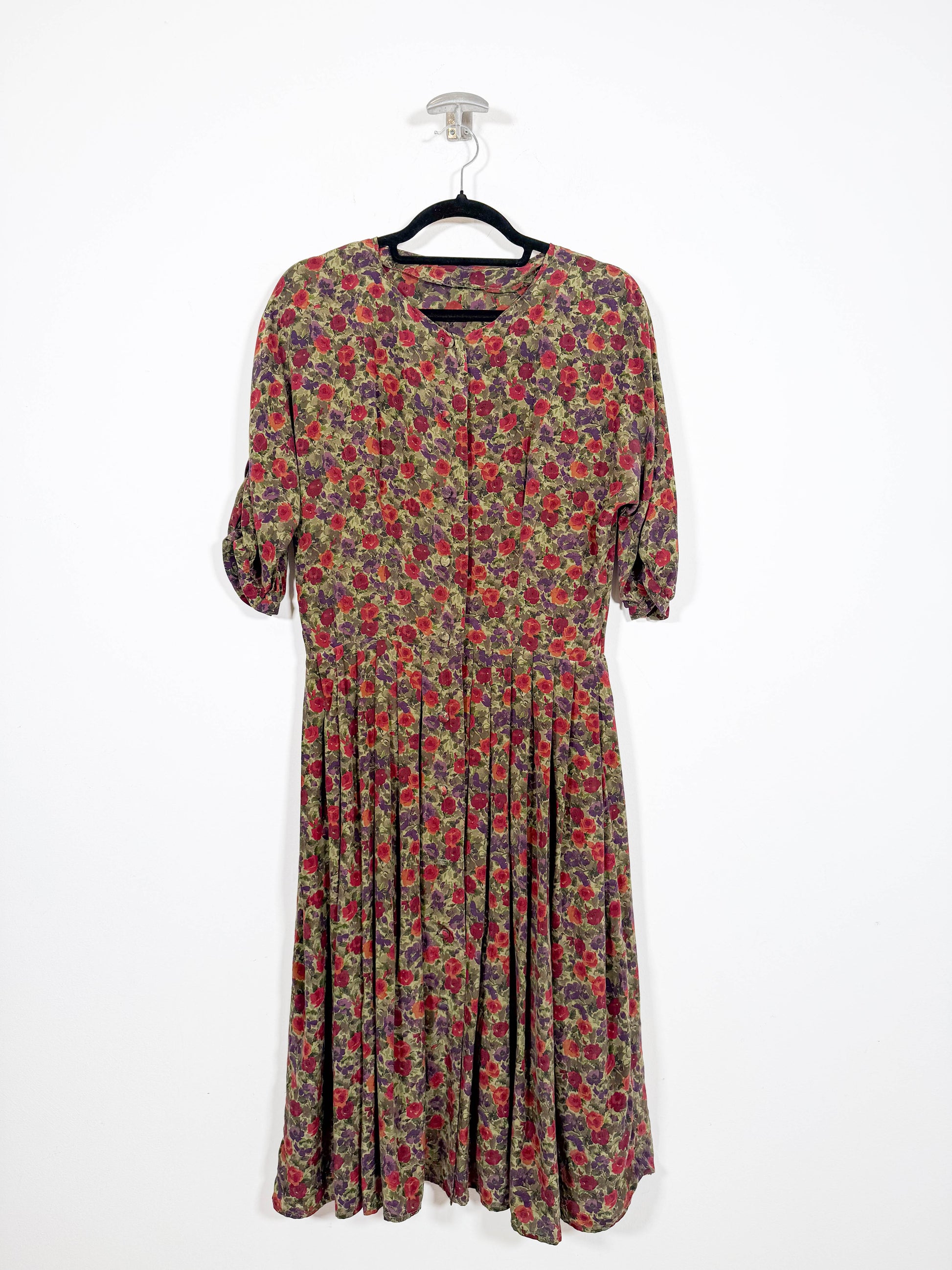 Vestido Rosas - Talla M - Caramelo Vintage