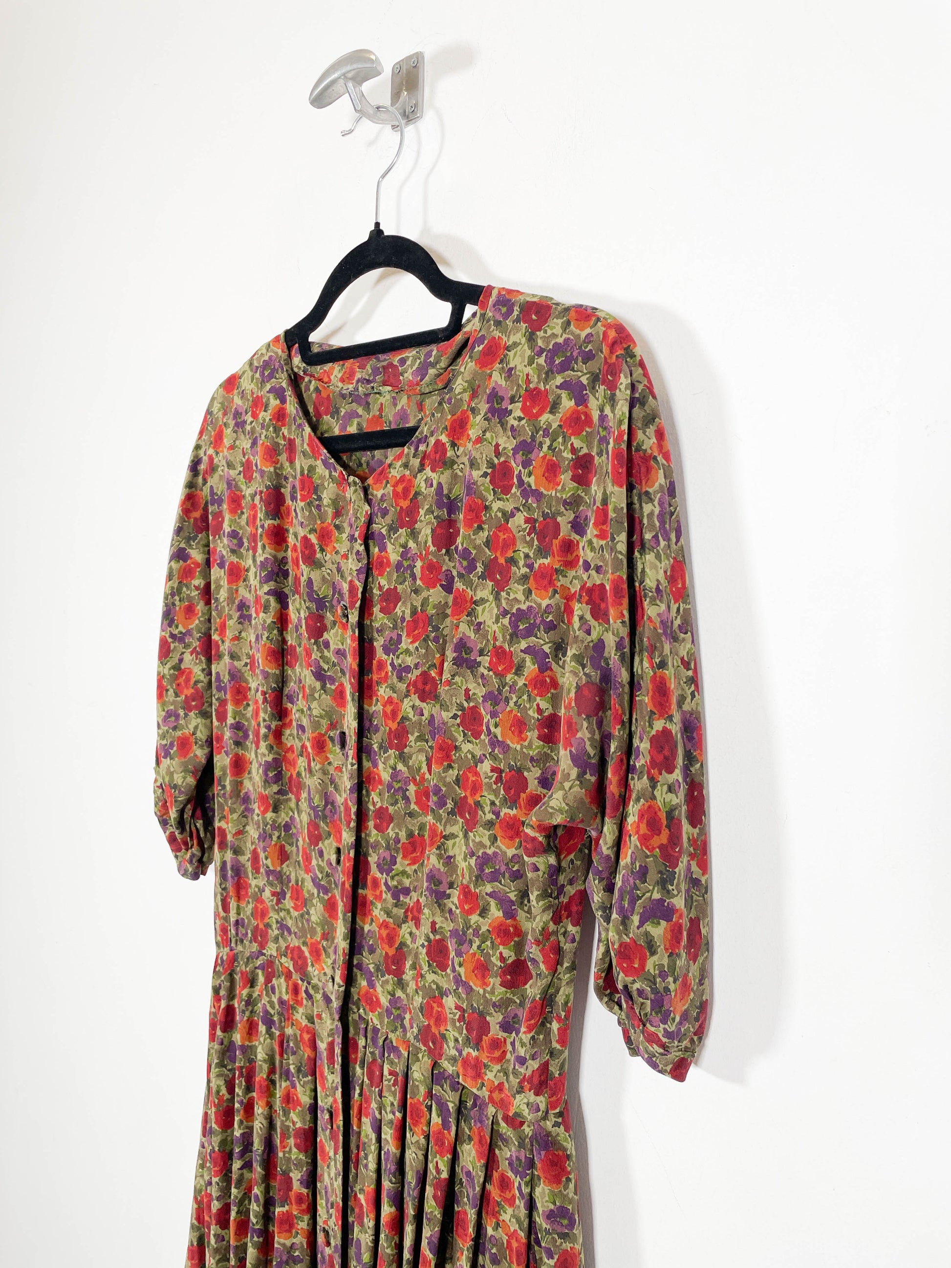 Vestido Rosas - Talla M - Caramelo Vintage