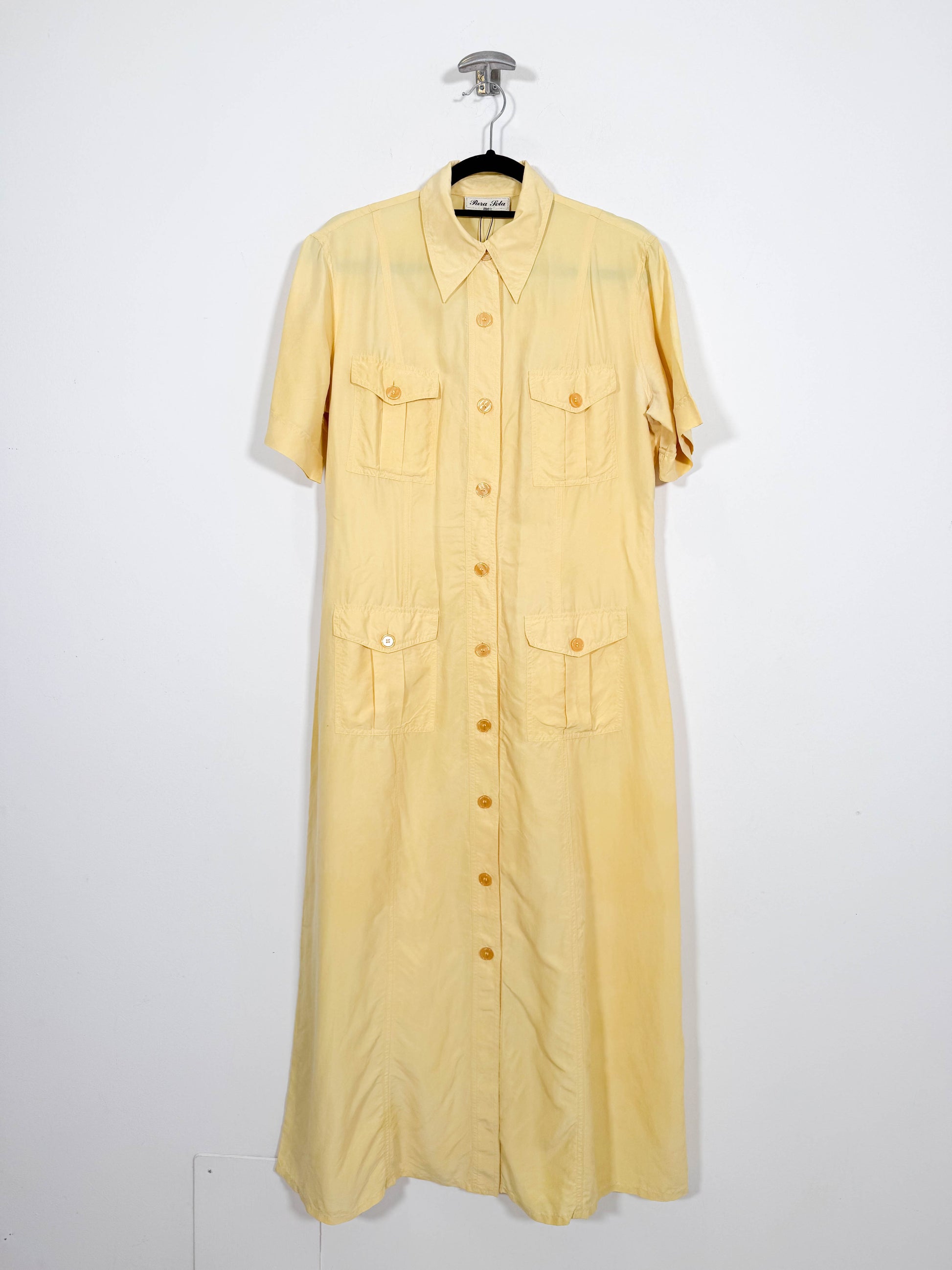 Vestido Seda - Talla L - Caramelo Vintage