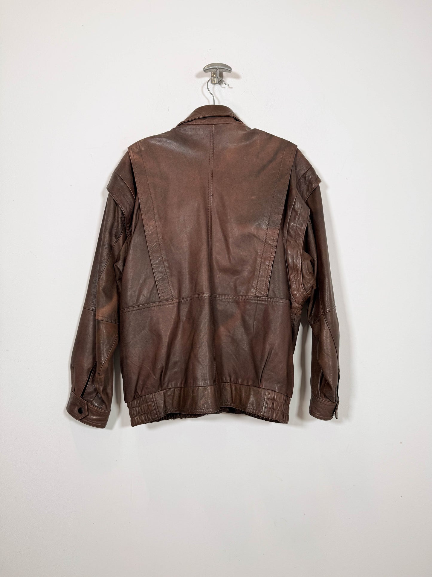 Bomber de cuero Beachy 2x1 - Talla L - Caramelo Vintage