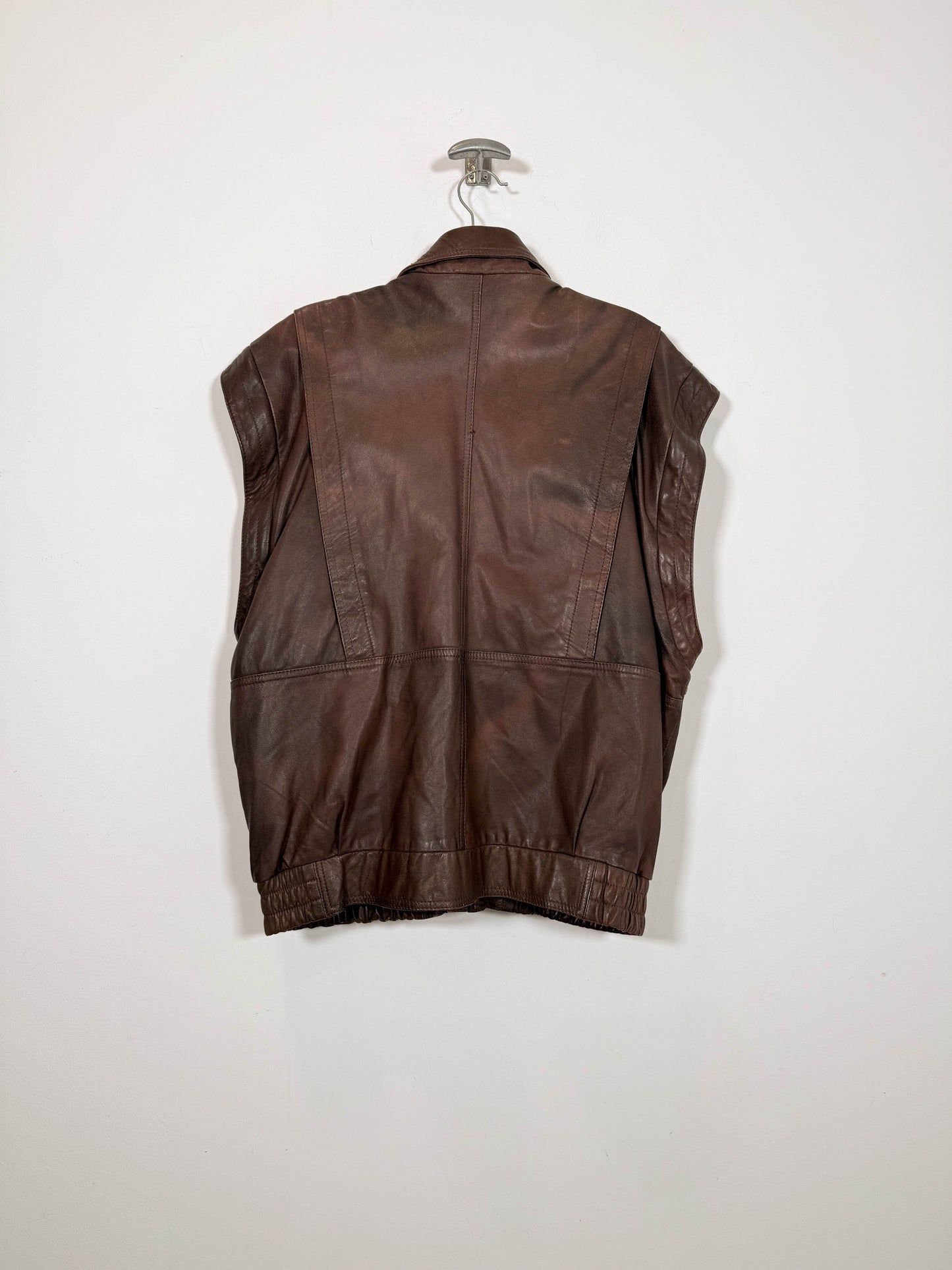 Bomber de cuero Beachy 2x1 - Talla L - Caramelo Vintage