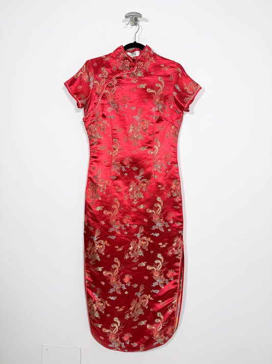 Vestido Qipao - Talla S - Caramelo Vintage