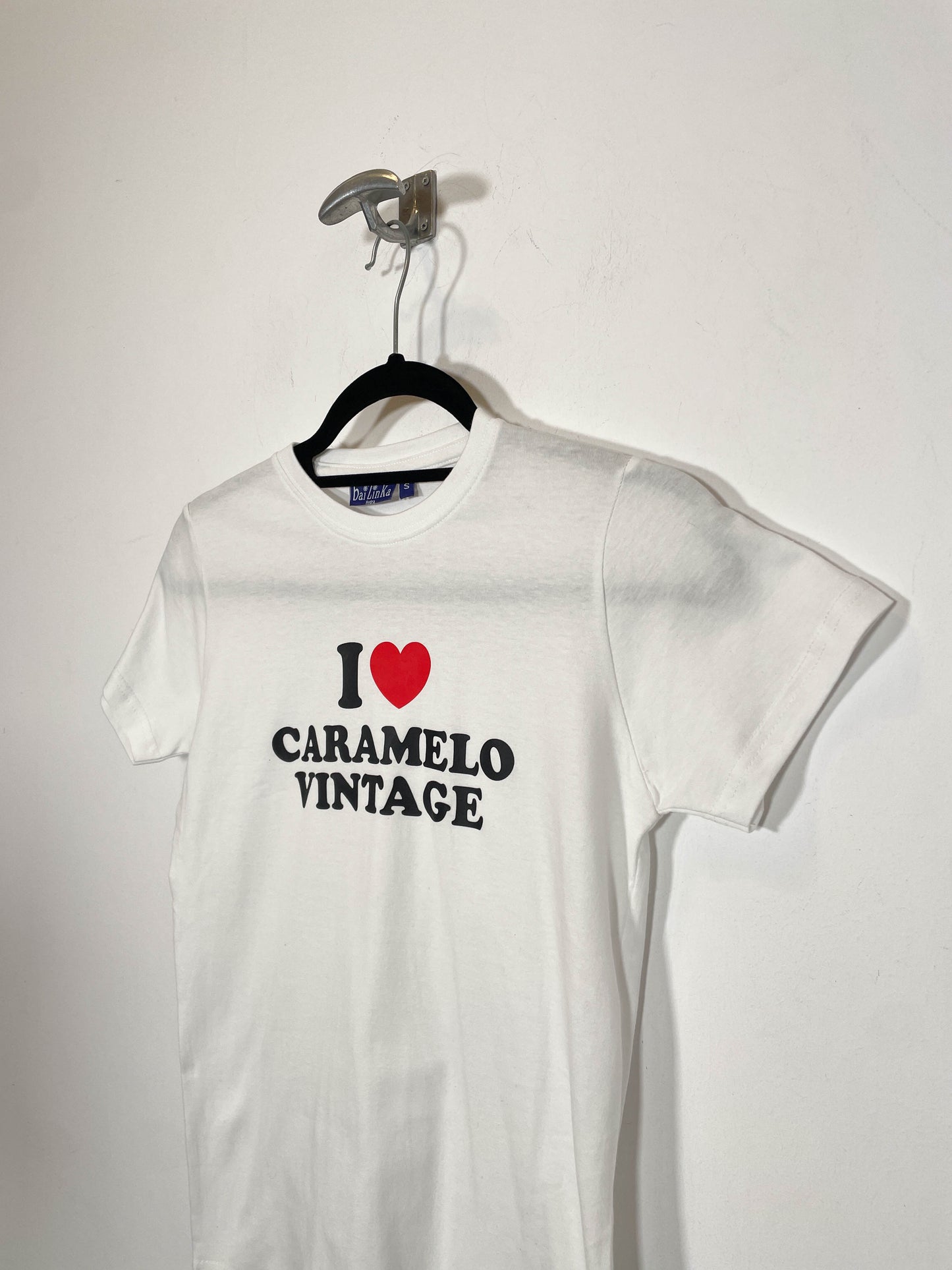 Camiseta I❤️Caramelo Vintage Modelo Fitted