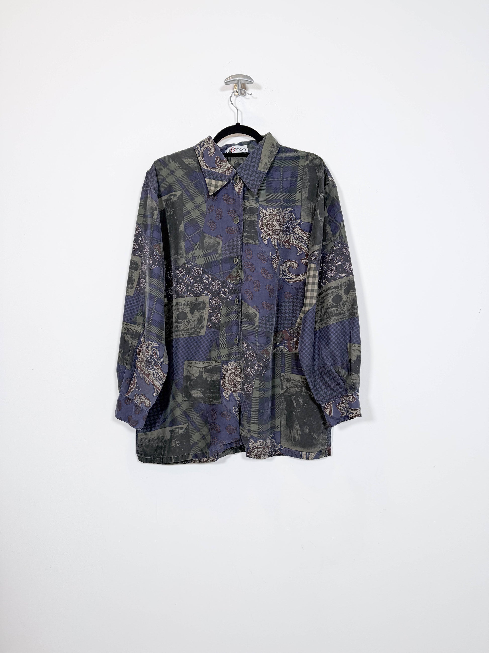 Camisa de seda Bianca - Talla L - Caramelo Vintage