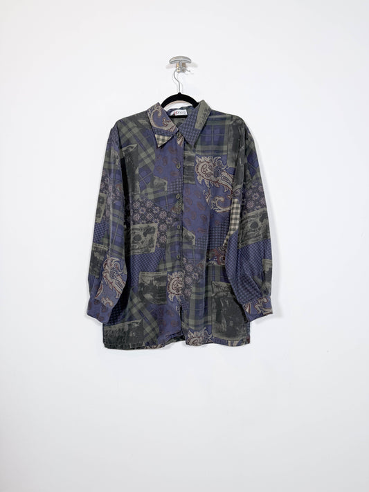 Camisa de seda Bianca - Talla L - Caramelo Vintage