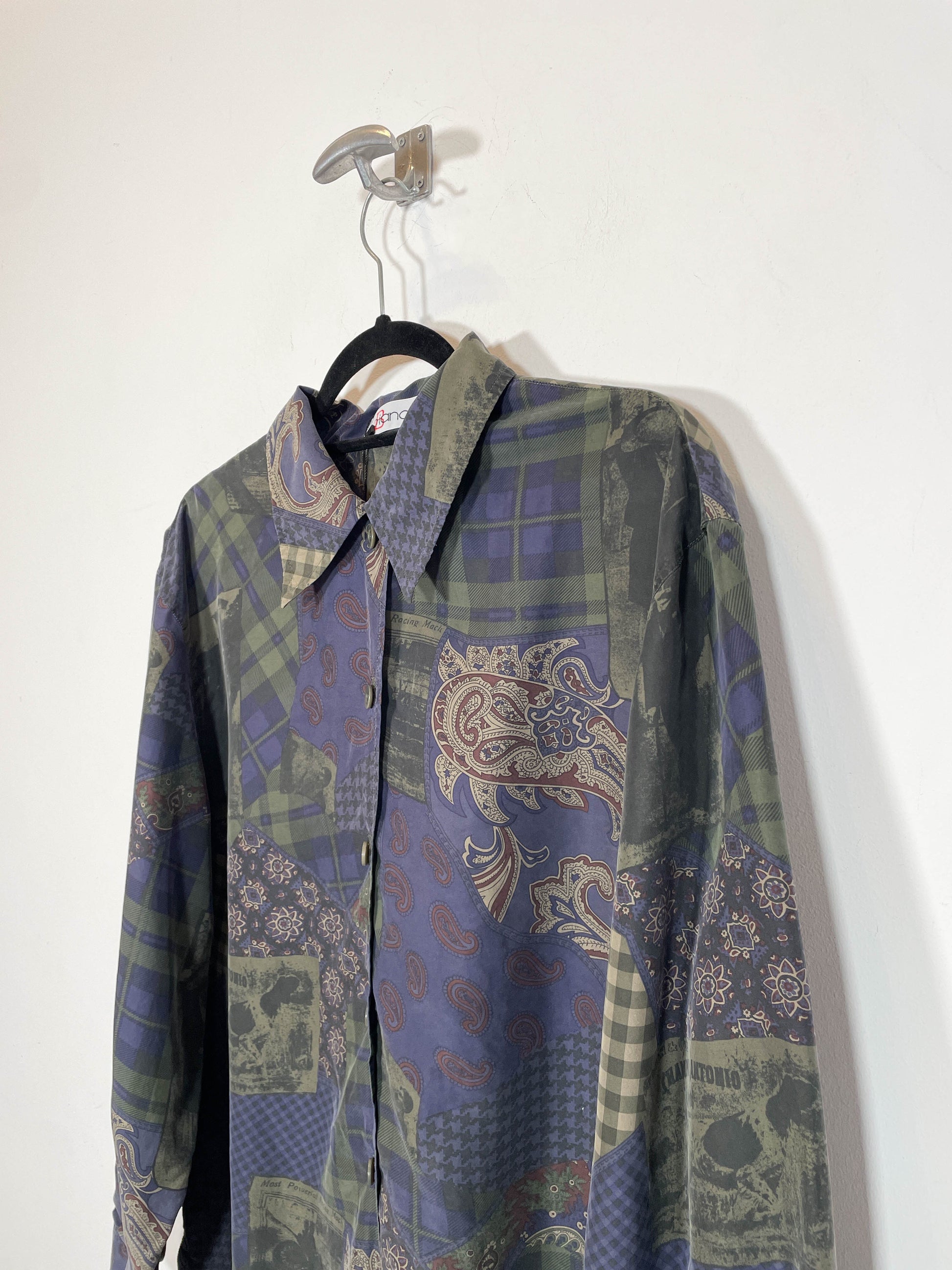 Camisa de seda Bianca - Talla L - Caramelo Vintage