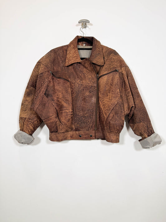 Chaqueta bomber de cuero - Talla L