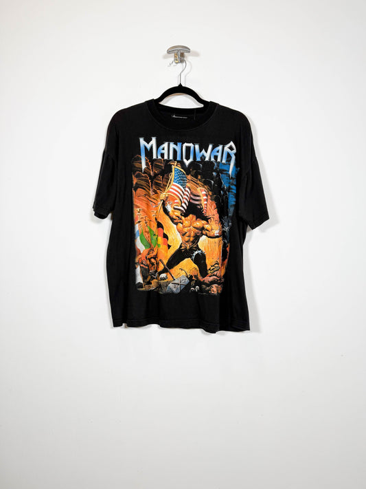 Camiseta Manowar - Talla L - Caramelo Vintage