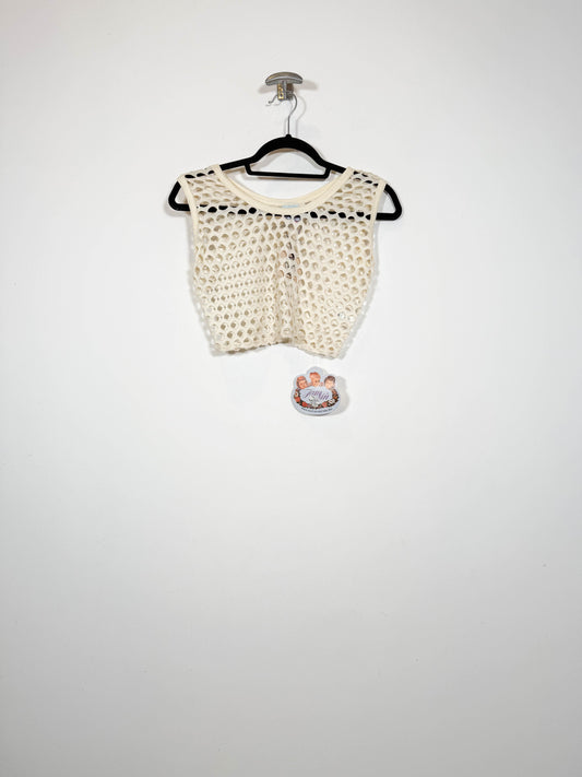 Camiseta crop de rejilla Jam DS - Talla S - Caramelo Vintage