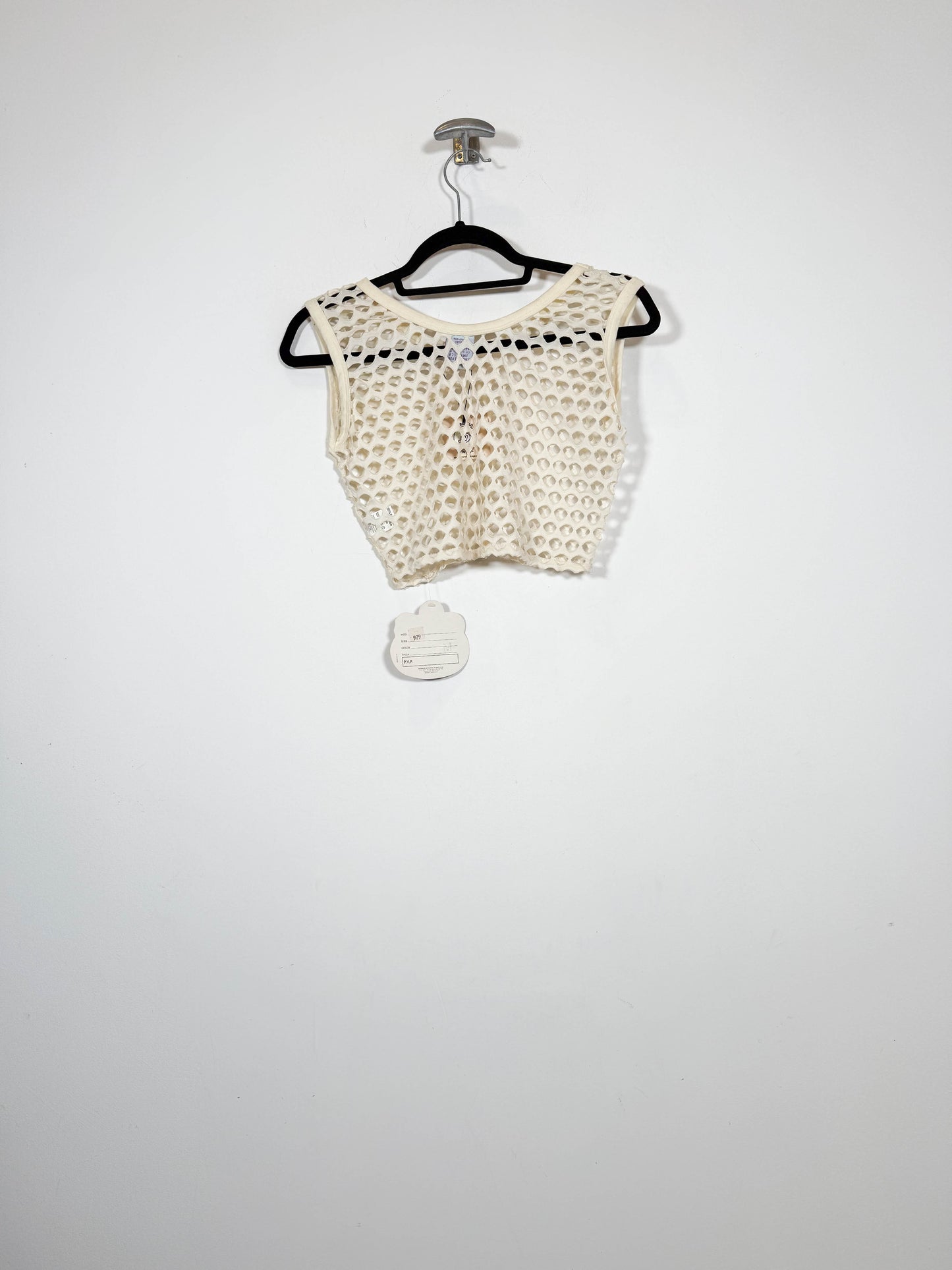 Camiseta crop de rejilla Jam DS - Talla S - Caramelo Vintage