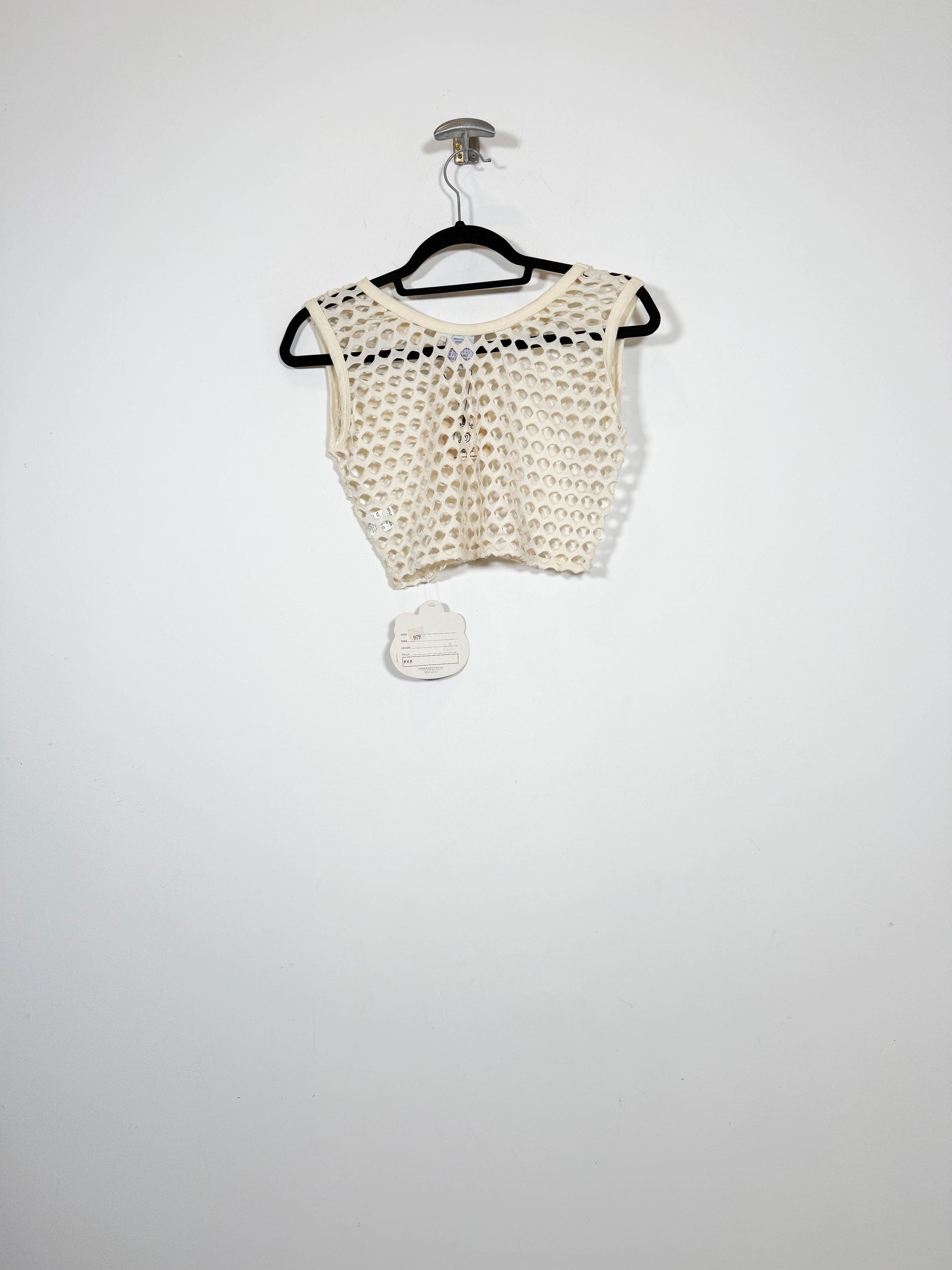 Camiseta crop de rejilla Jam DS - Talla S - Caramelo Vintage