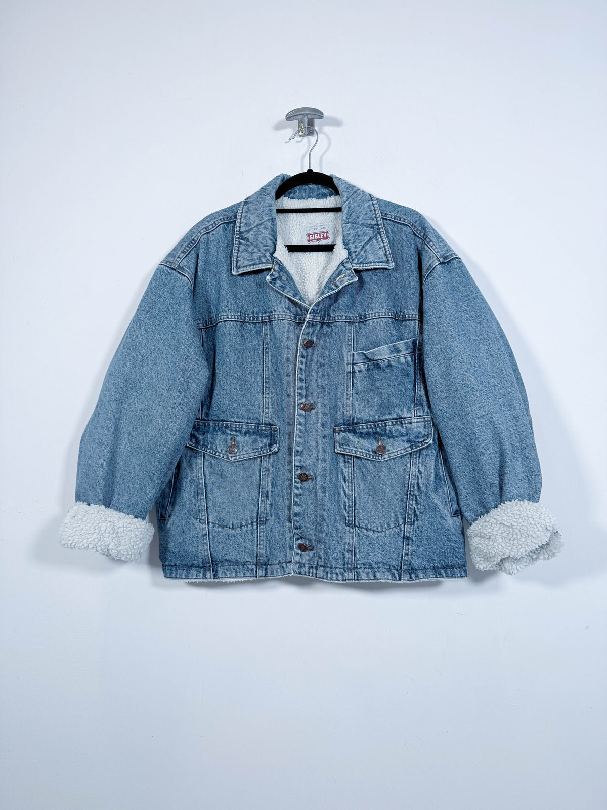 Chaqueta vaquera con borrego Sisley - Talla XL