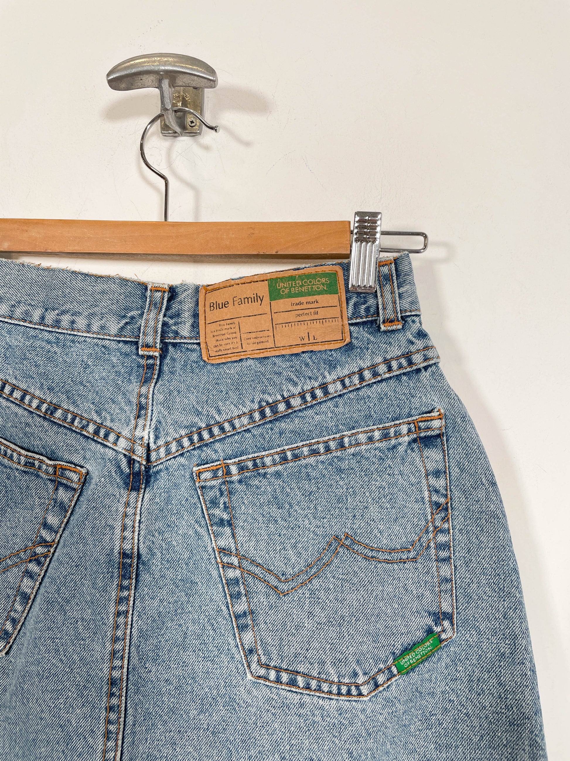 Minifalda vaquera Benetton - Talla 36 - Caramelo Vintage